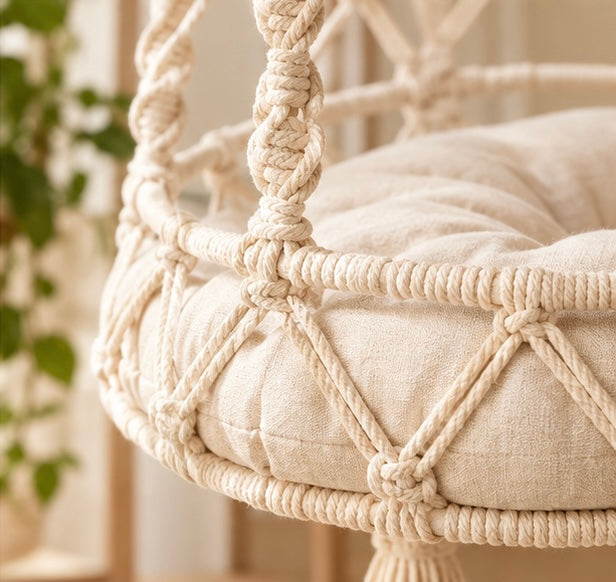 Macramé Hanging Cat Hammock