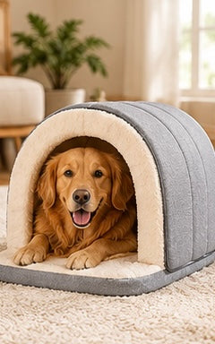 Hooded Pet Cave Bed