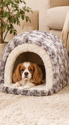 Hooded Pet Cave Bed