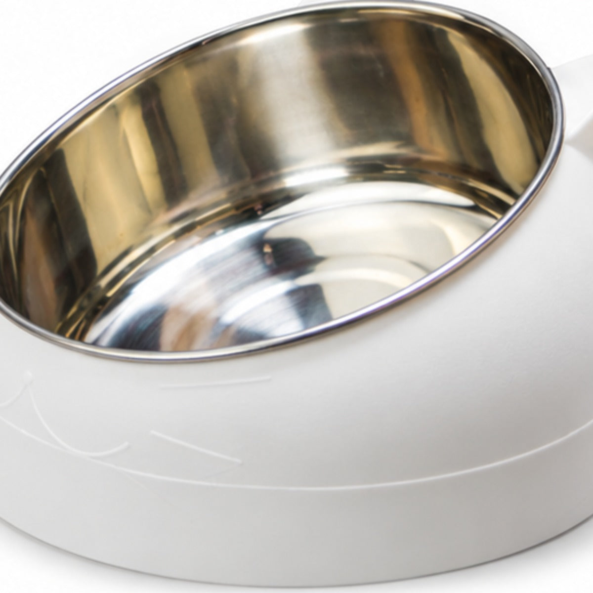Tilted Steel Cat Bowl, stainless steel bowl on a raised 15° tilted stand (photo 2 of 10)