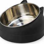 Tilted Steel Cat Bowl, stainless steel bowl on a raised 15° tilted stand (photo 7 of 10)