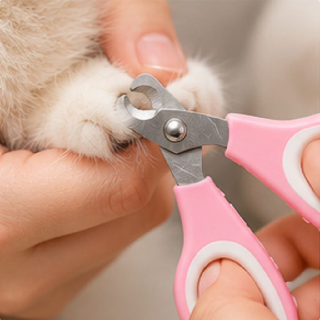 Cat Grooming Kit with slicker brush, flea comb, bath brush and nail clippers (photo 8 of 9)