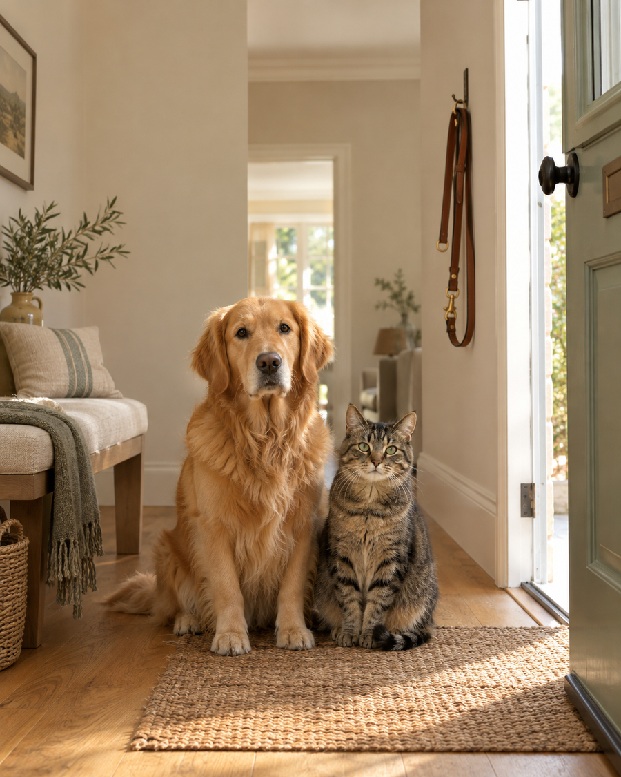 Dog and cat at home
